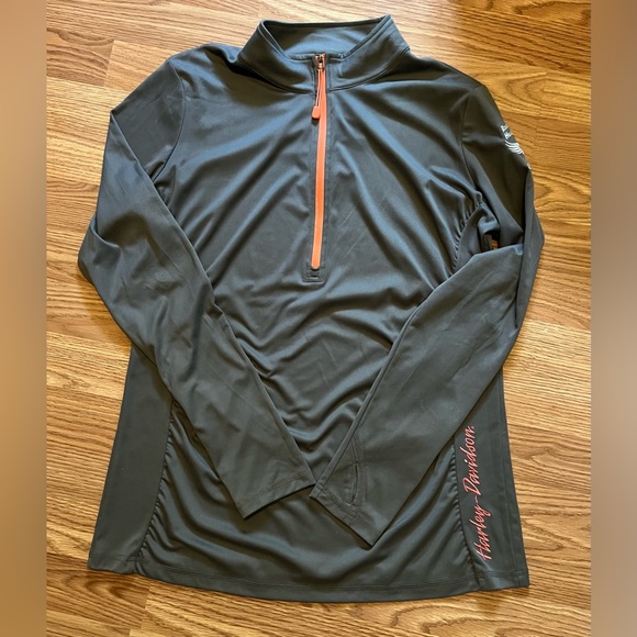 Harley Davidson 1/2 Zip Athletic Long Sleeve - Picture 1 of 3